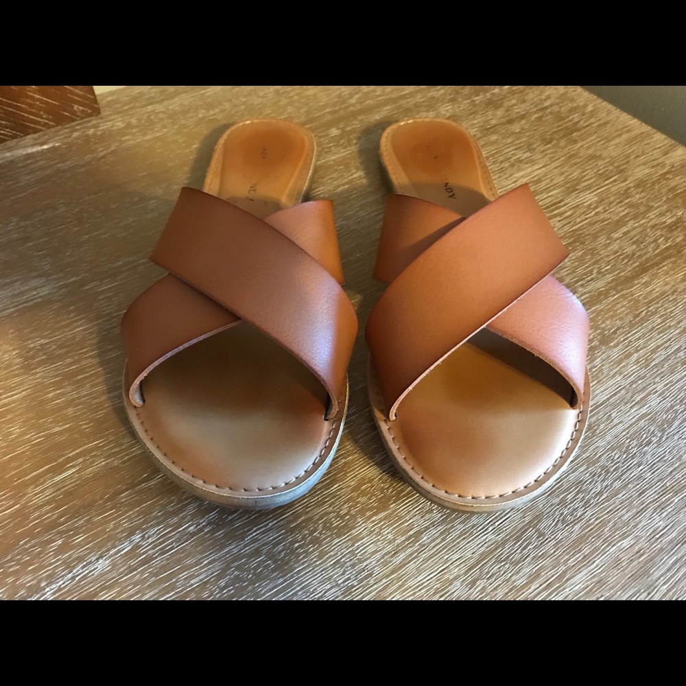 Brown flat sandals